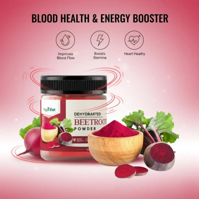 TRY2EAT Beetroot Powder | 100% Natural | Vegan | No Additives | 100g ...