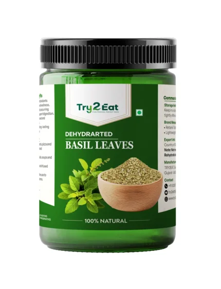 TRY2EAT Basil Leaves | 100% Natural | Vegan | No Additives | 80g